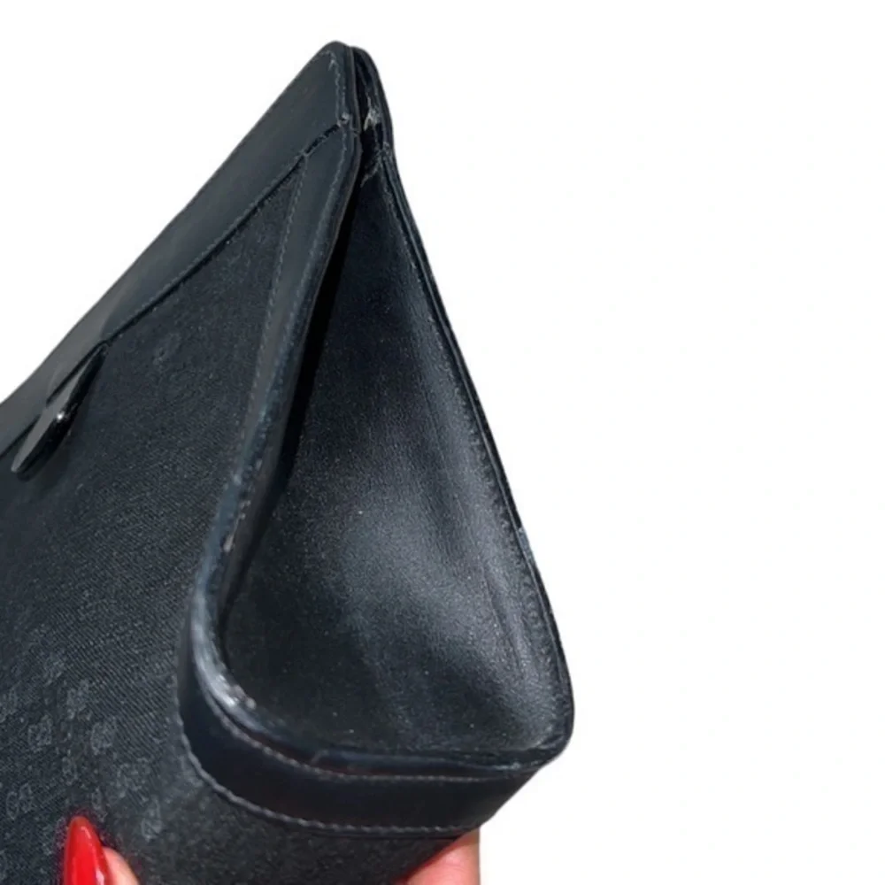 Gucci Vintage Black‎ Micro GG Velcro Cosmetic Makeup Pouch Bag Clutch